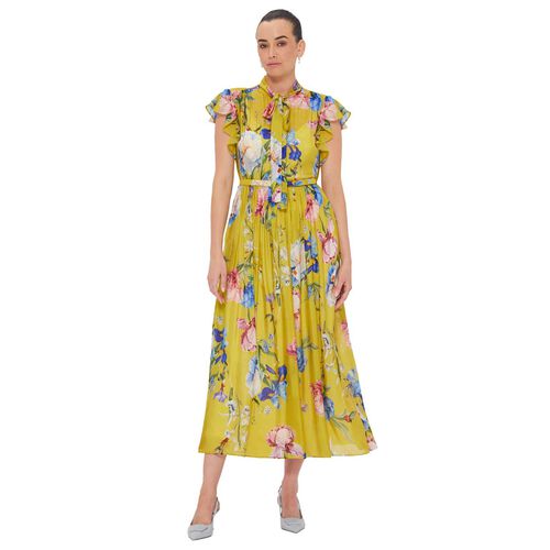 LEO LIN Grace Flutter Sleeve Midi Dress